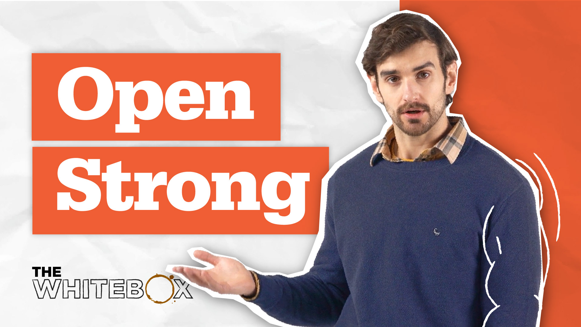 Image of The Whitebox host standing in front of a gray backgound.